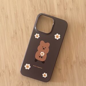 Cute Bear Design Phone Case - Black